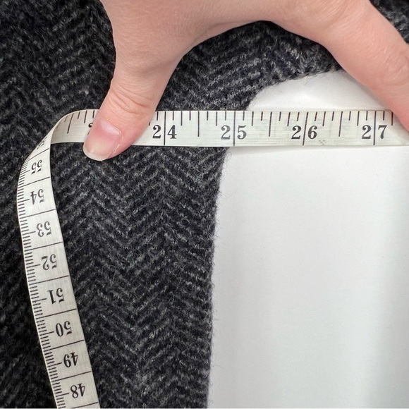 Madewell Herringbone Courton Sweater Coat Black Gray Merino Wool Oversized XS - Picture 8 of 10